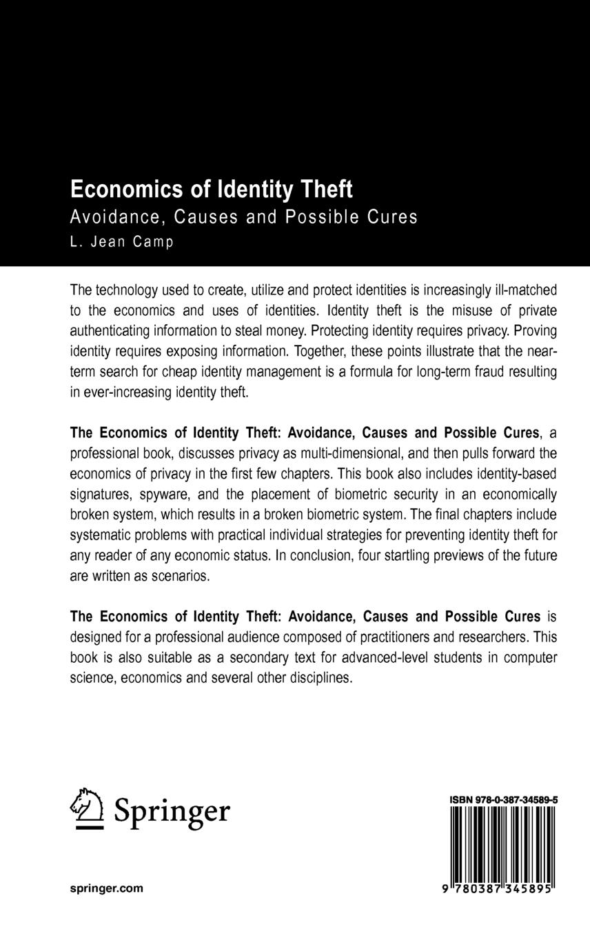Rückseitencover Economics of Identity Theft