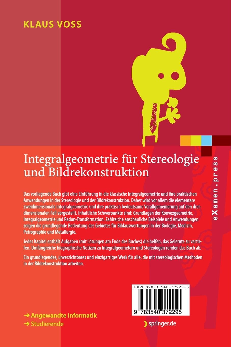 Rückseitencover Integralgeometrie für Stereologie und Bildrekonstruktion