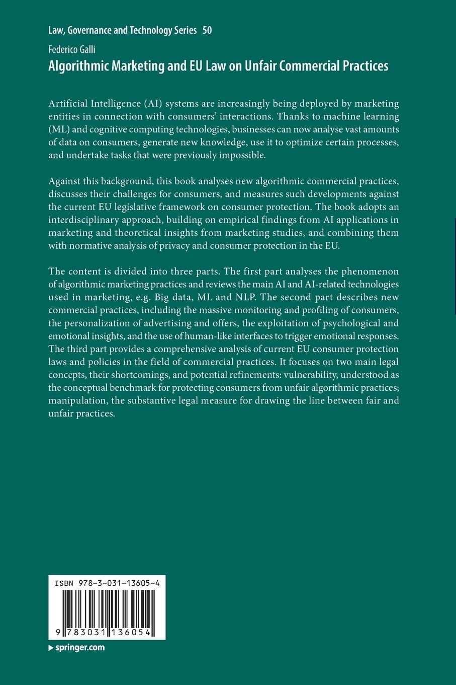 Rückseitencover Algorithmic Marketing and EU Law on Unfair Commercial Practices