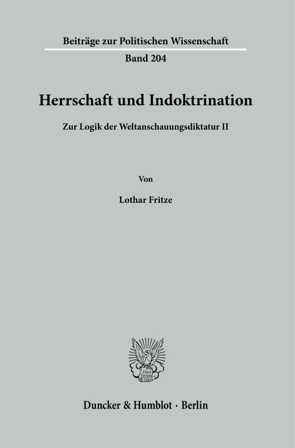 Vorderes Coverbild Herrschaft und Indoktrination