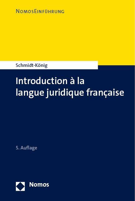 Vorderes Coverbild Introduction à la langue juridique française