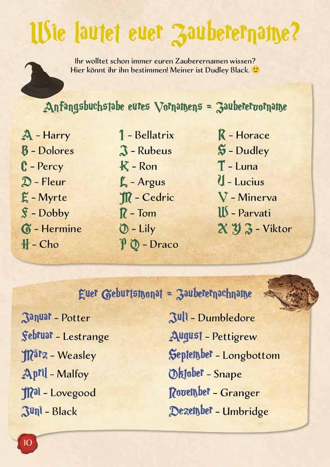 Beispielinhalt (Bild) Das große Rätsel- & Quizbuch für alle Potterheads (von der bekannten Bloggerin Susi Strickliesel)