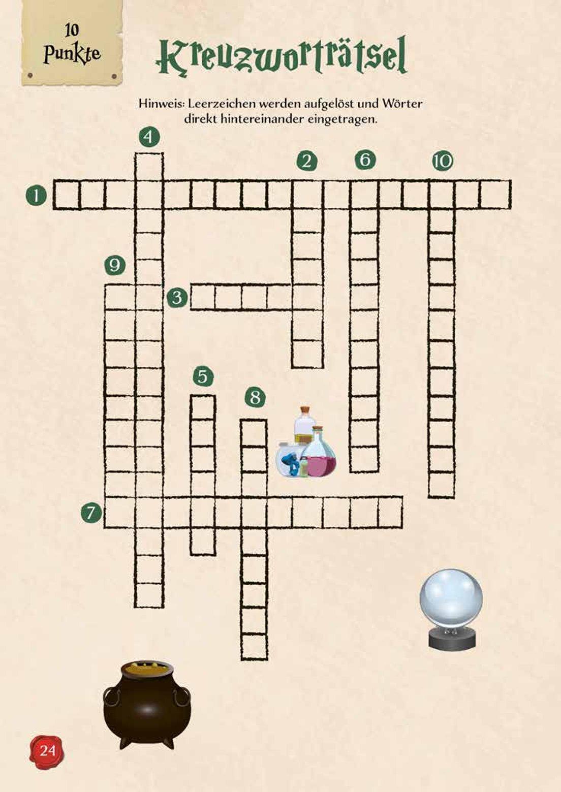 Beispielinhalt (Bild) Das große Rätsel- & Quizbuch für alle Potterheads (von der bekannten Bloggerin Susi Strickliesel)