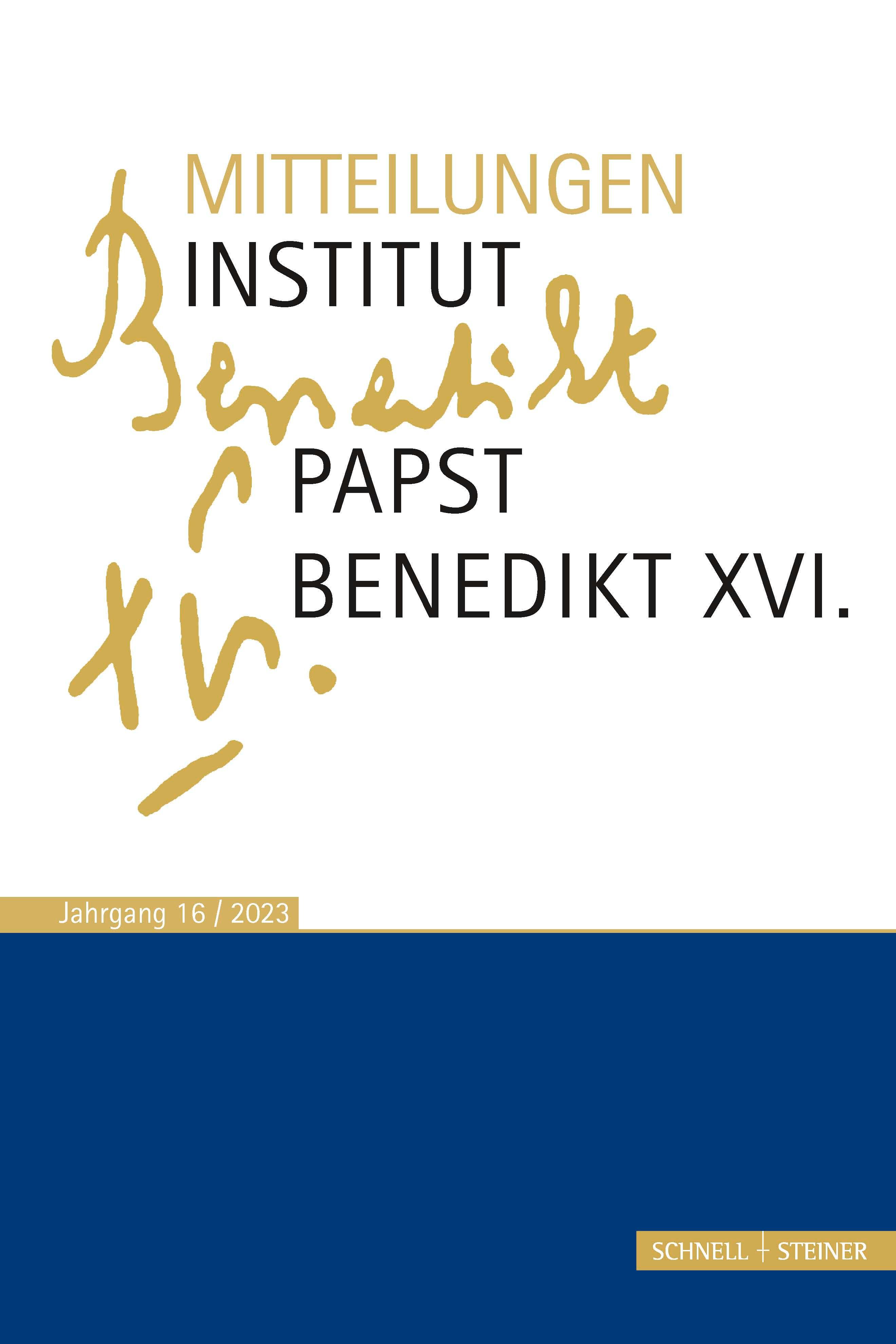Vorderes Coverbild Mitteilungen Institut Papst Benedikt XVI.