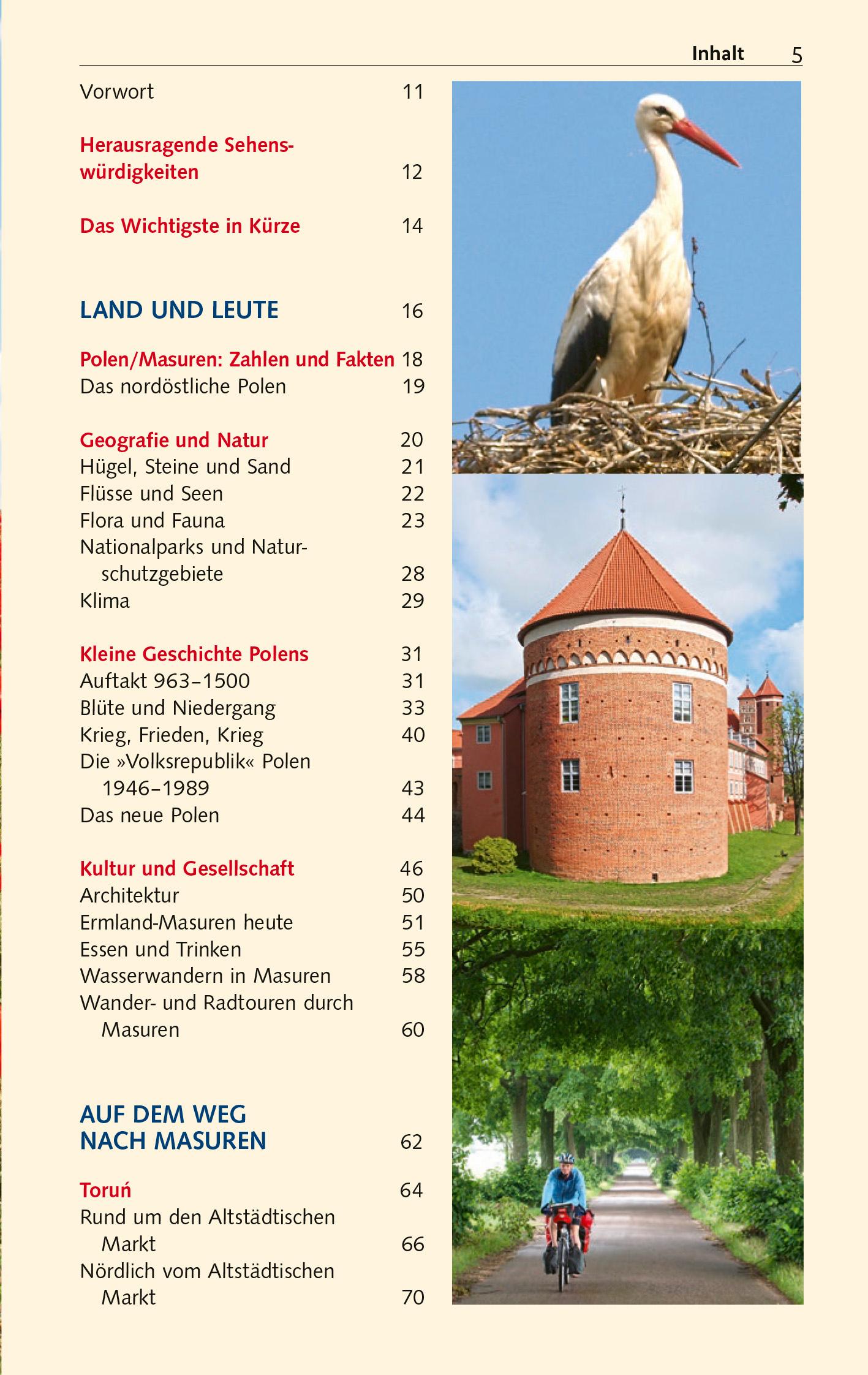Beispielinhalt (Bild) TRESCHER Reiseführer Masuren