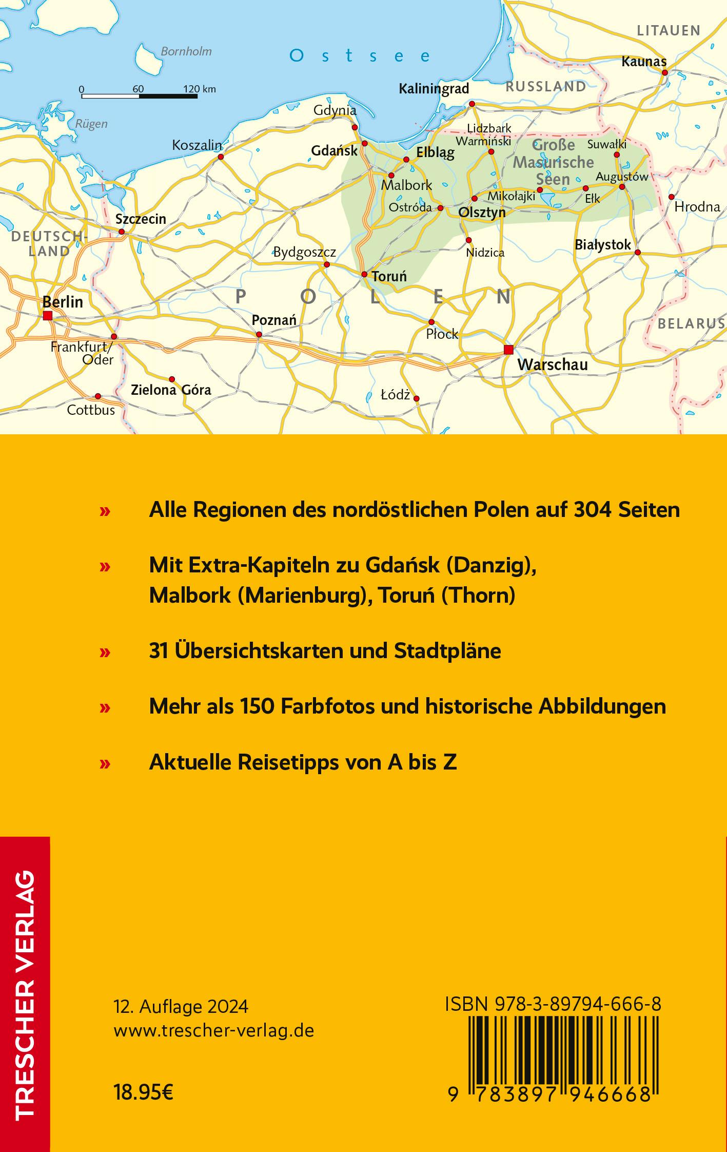 Rückseitencover TRESCHER Reiseführer Masuren