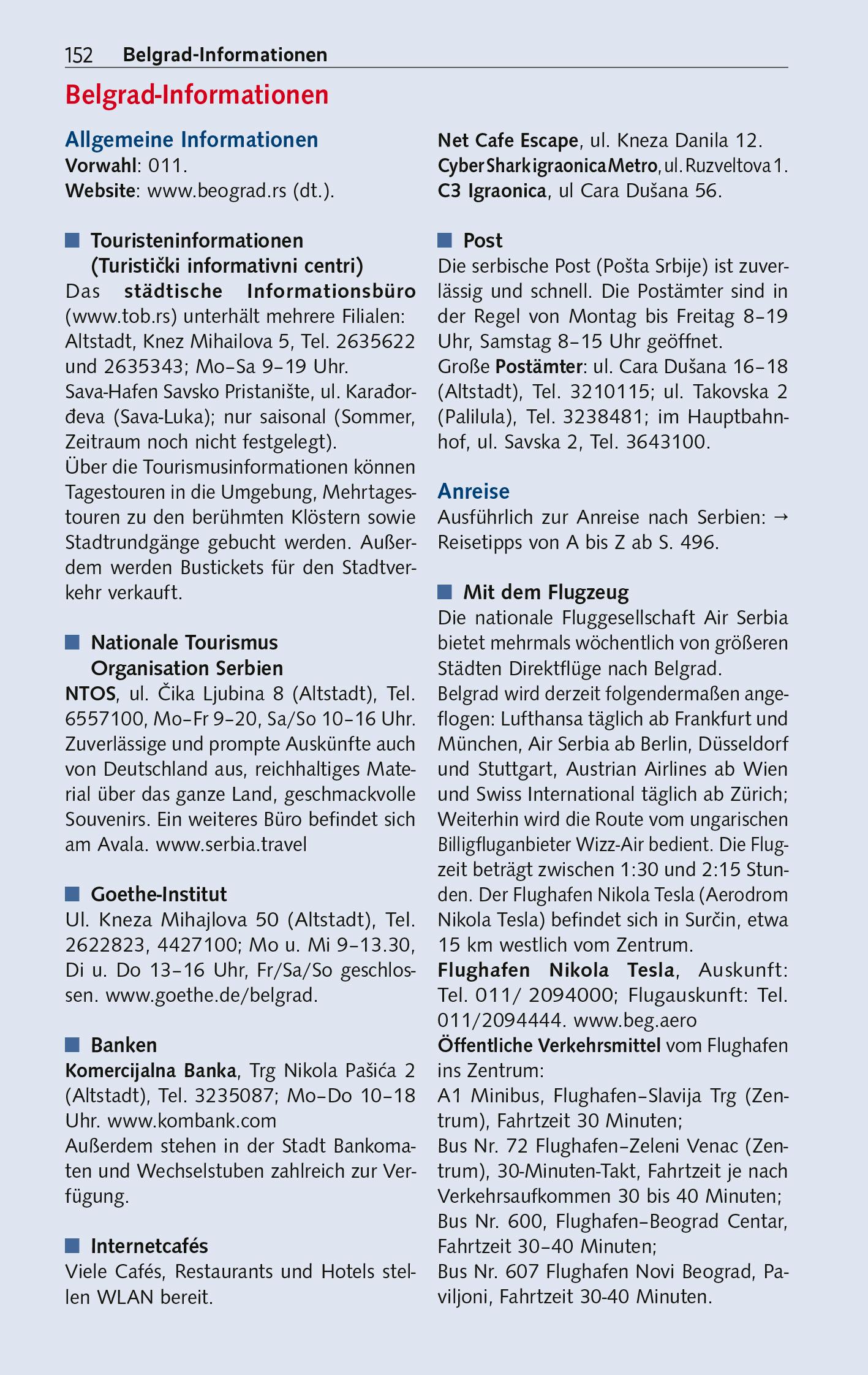 Beispielinhalt (Bild) TRESCHER Reiseführer Serbien