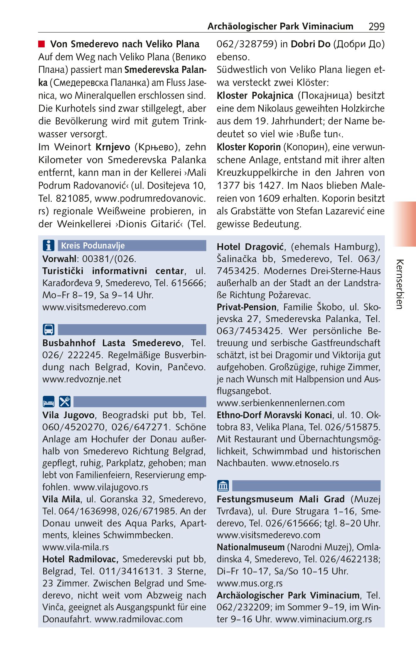 Beispielinhalt (Bild) TRESCHER Reiseführer Serbien