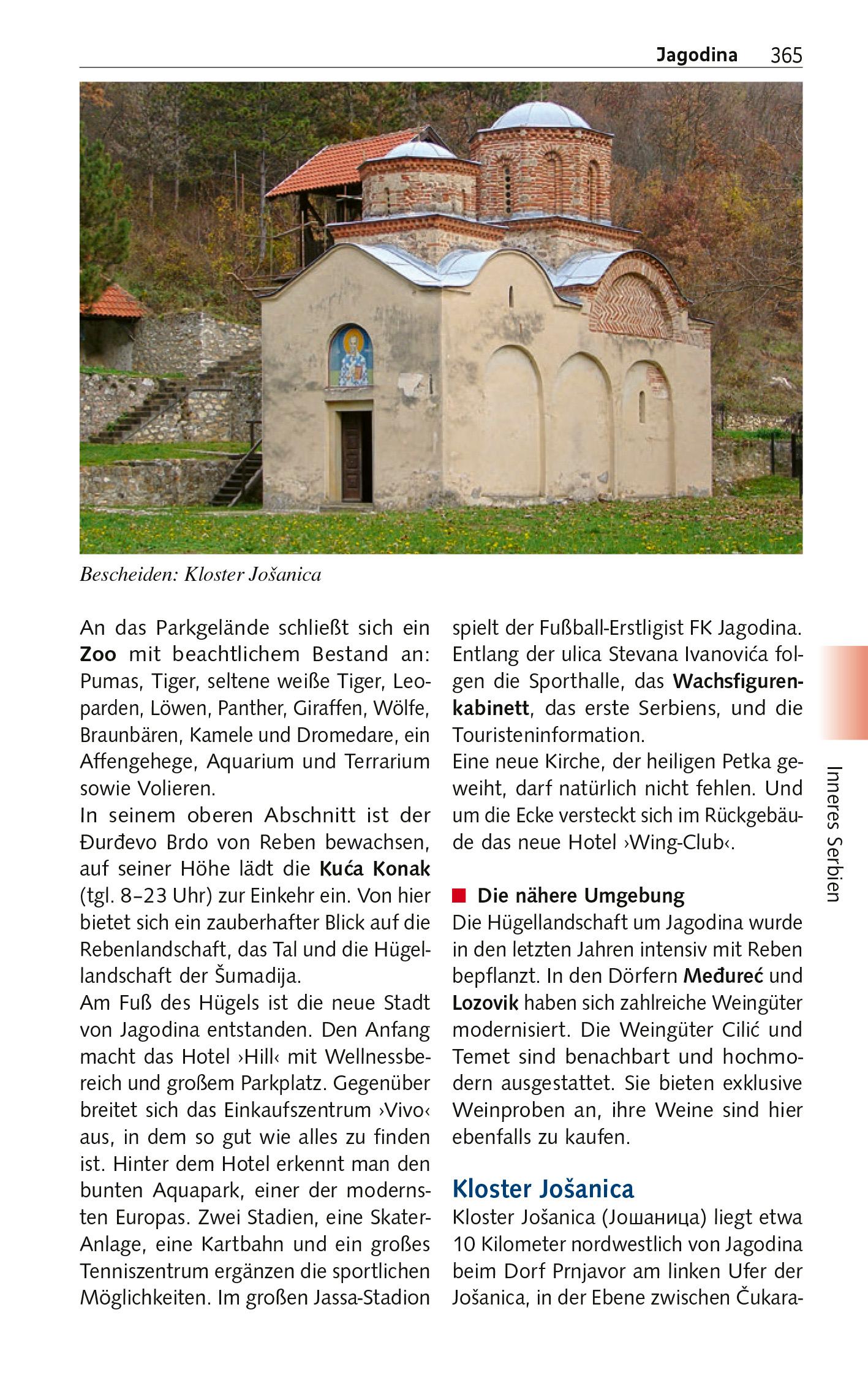 Beispielinhalt (Bild) TRESCHER Reiseführer Serbien