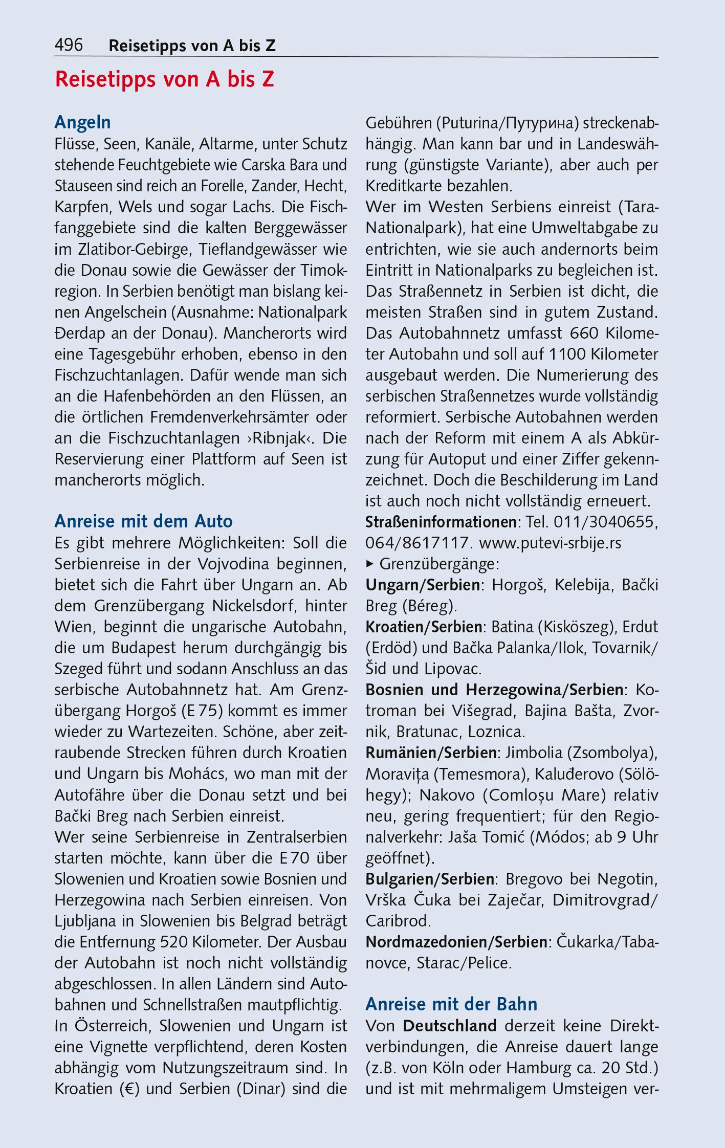 Beispielinhalt (Bild) TRESCHER Reiseführer Serbien