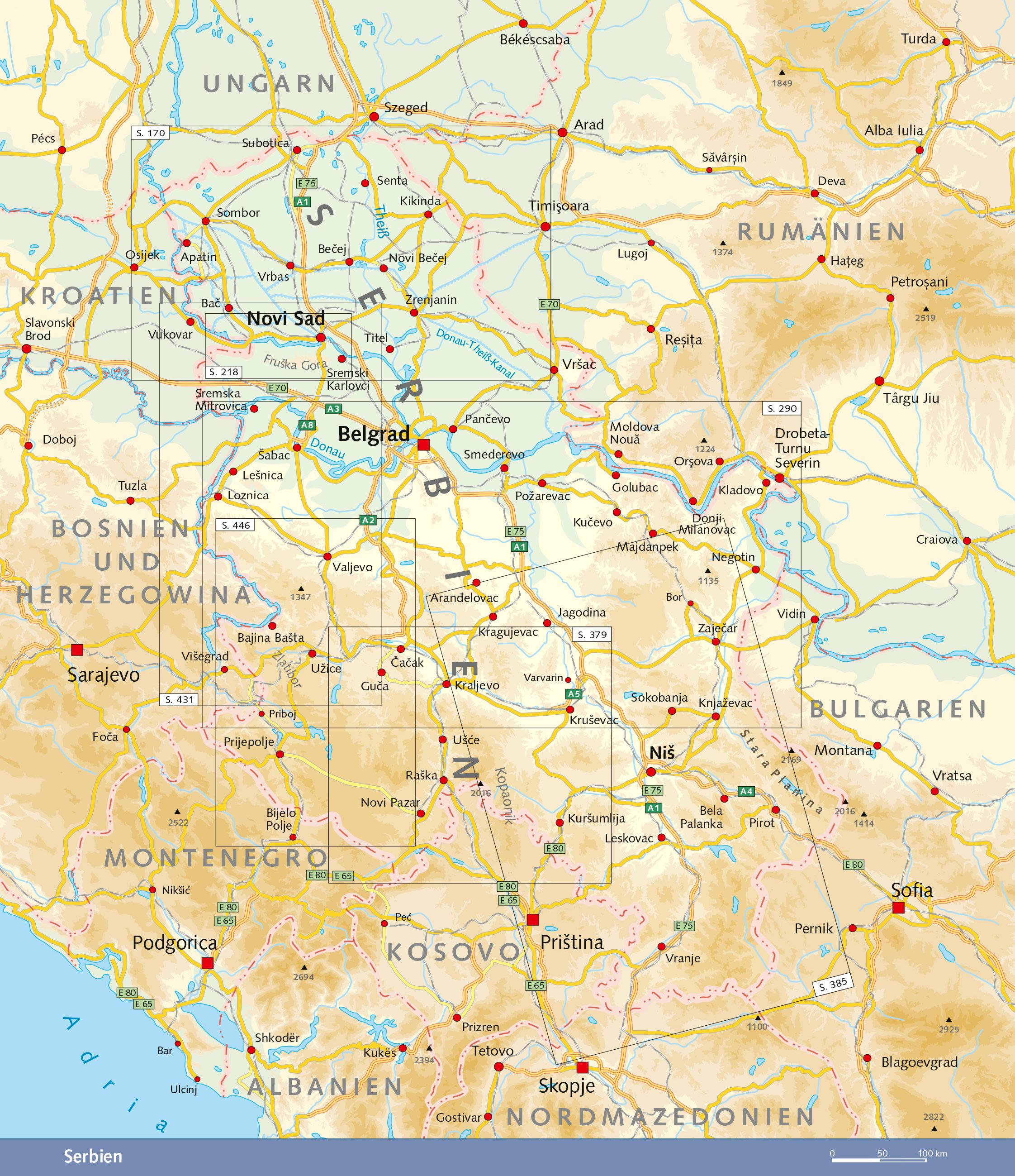 Beispielinhalt (Bild) TRESCHER Reiseführer Serbien