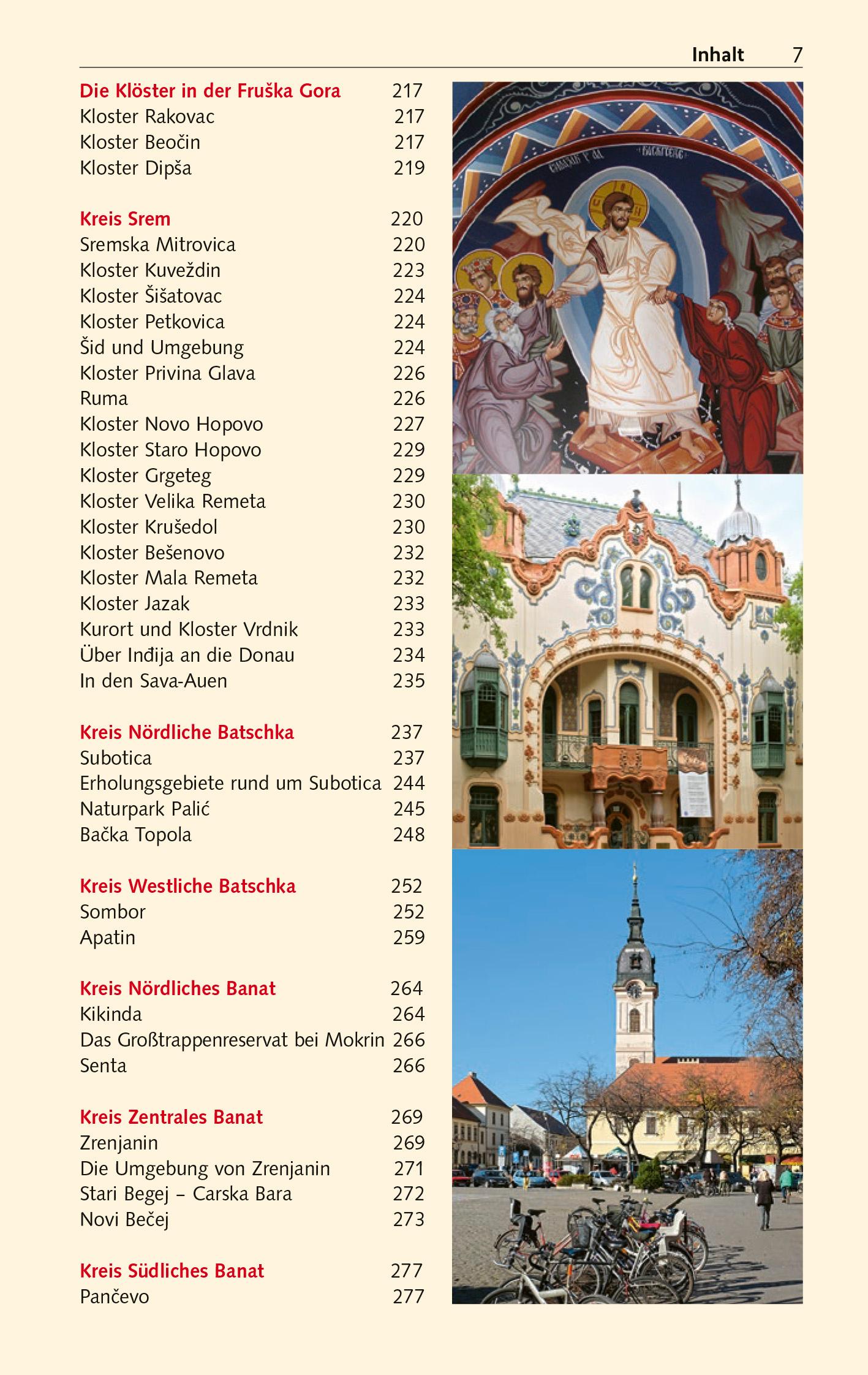 Beispielinhalt (Bild) TRESCHER Reiseführer Serbien