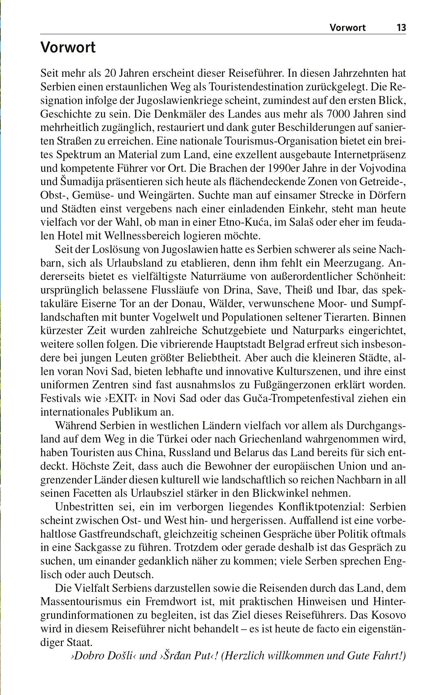 Beispielinhalt (Bild) TRESCHER Reiseführer Serbien