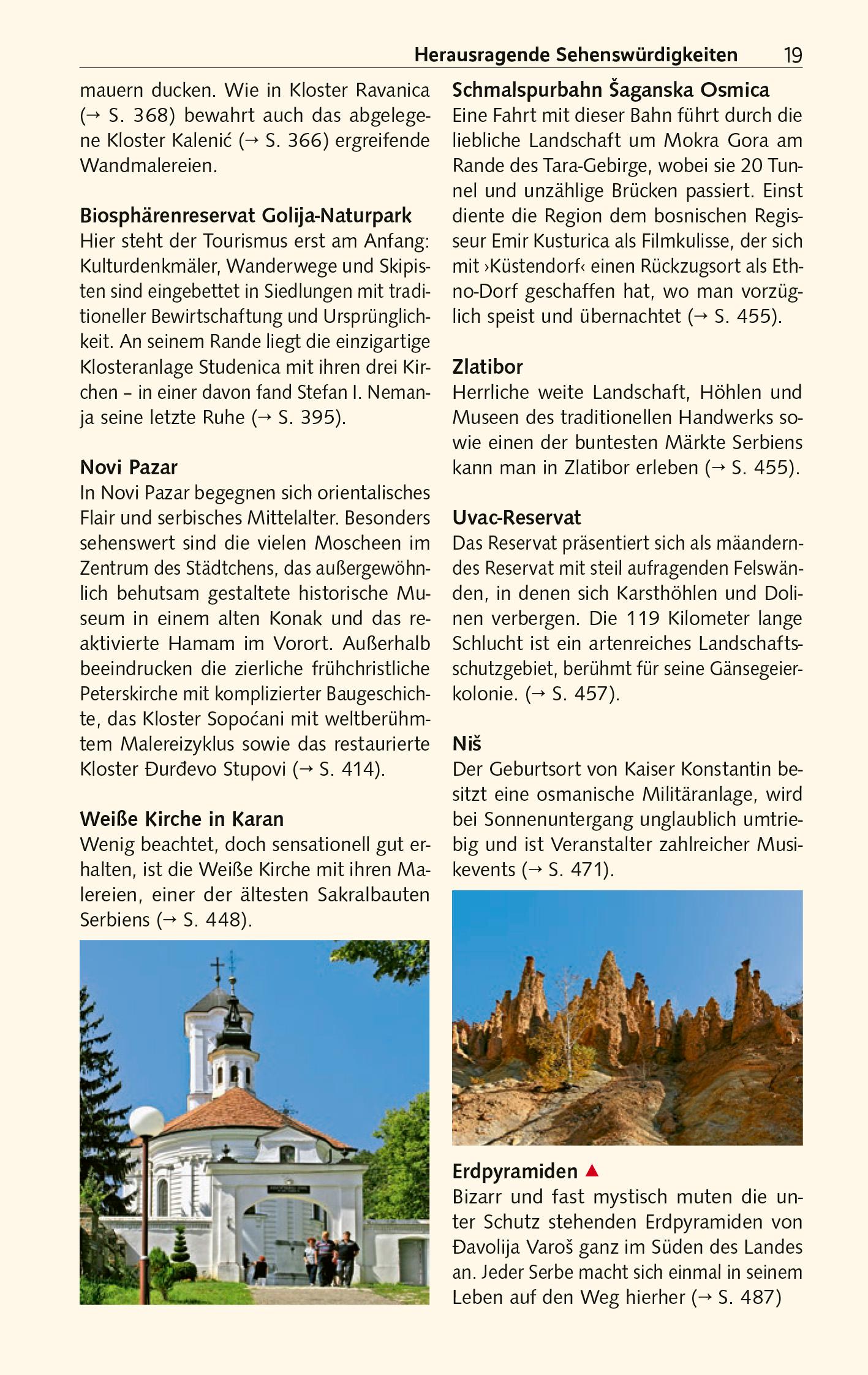 Beispielinhalt (Bild) TRESCHER Reiseführer Serbien