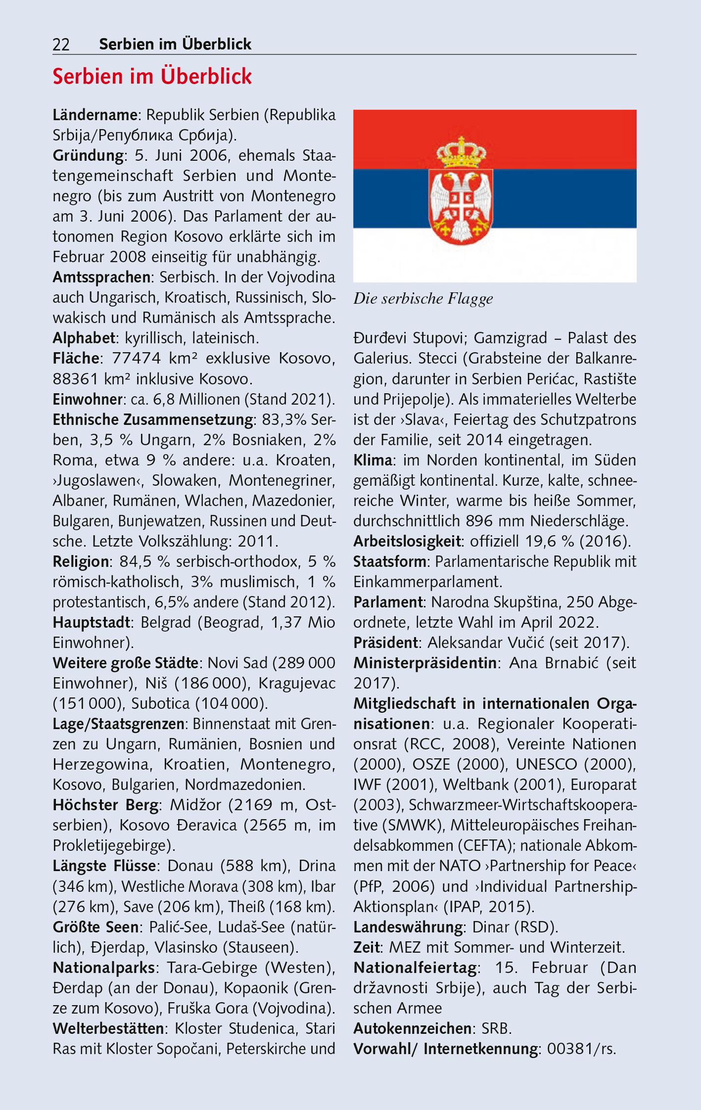 Beispielinhalt (Bild) TRESCHER Reiseführer Serbien