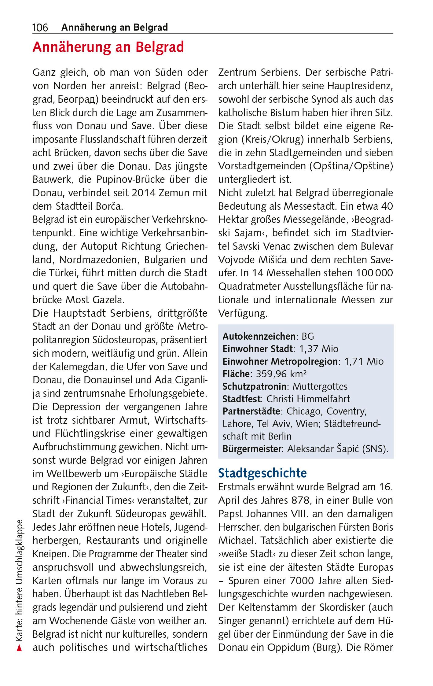 Beispielinhalt (Bild) TRESCHER Reiseführer Serbien