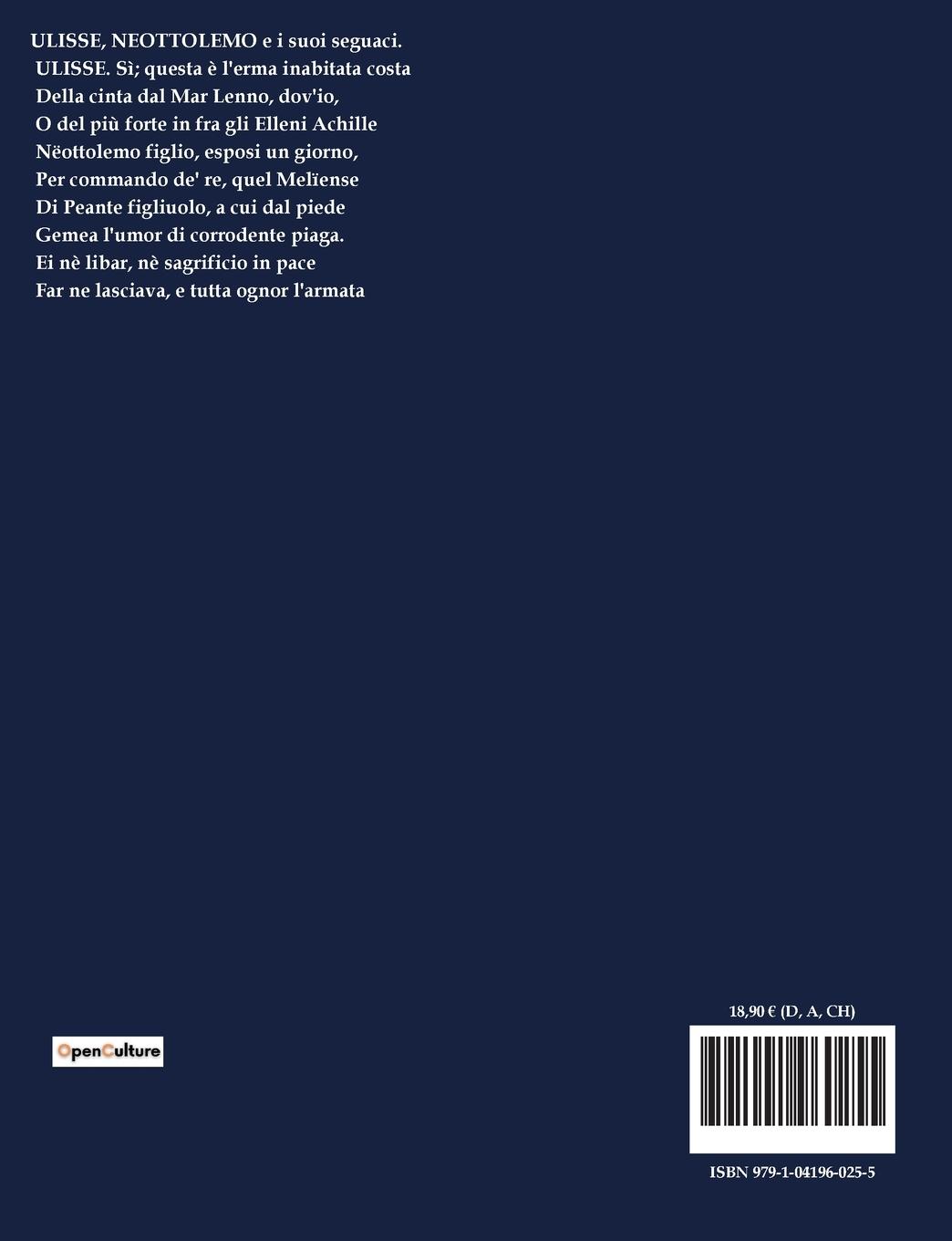 Rückseitencover FILOTTETE - EDIPO A COLONO