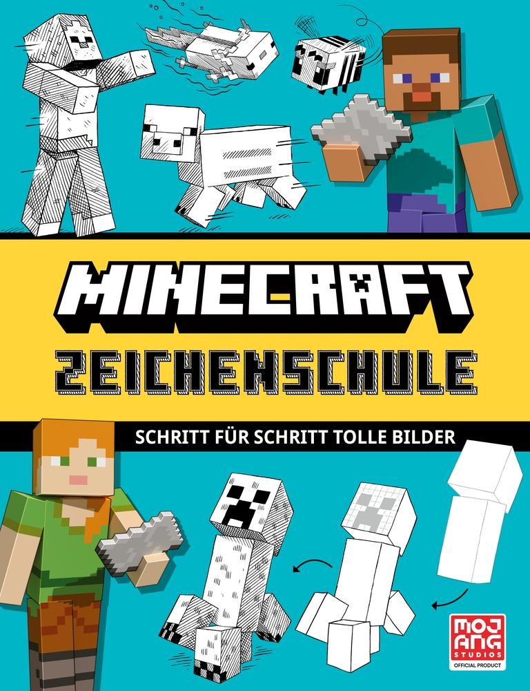 Vorderes Coverbild Minecraft Zeichenschule. Schritt für Schritt tolle Bilder