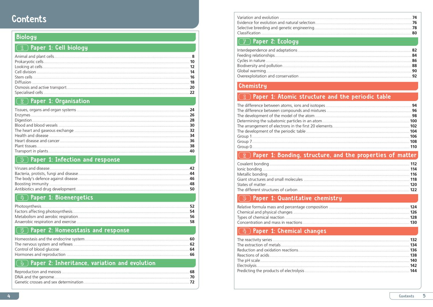 Beispielinhalt (Bild) Collins GCSE Science 9-1: Aqa GCSE 9-1 Combined Science Trilogy Foundation