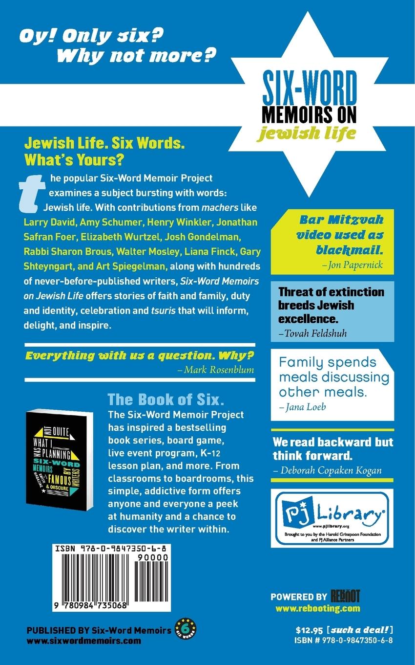 Rückseitencover Six Word Memoirs On Jewish Life