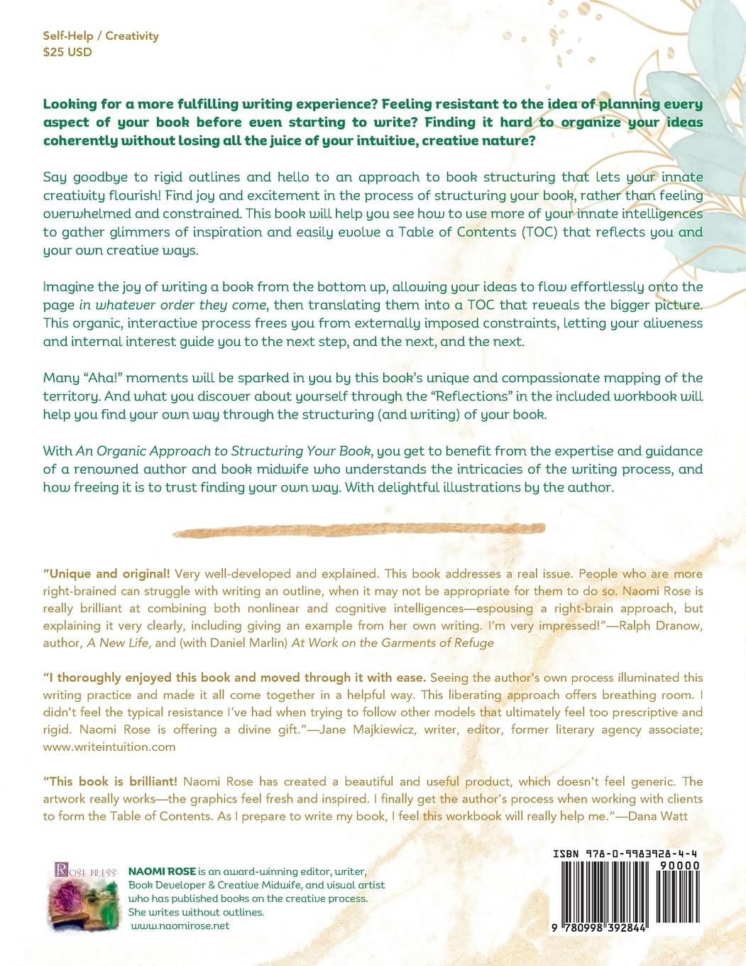 Rückseitencover An Organic Approach to Structuring Your Book