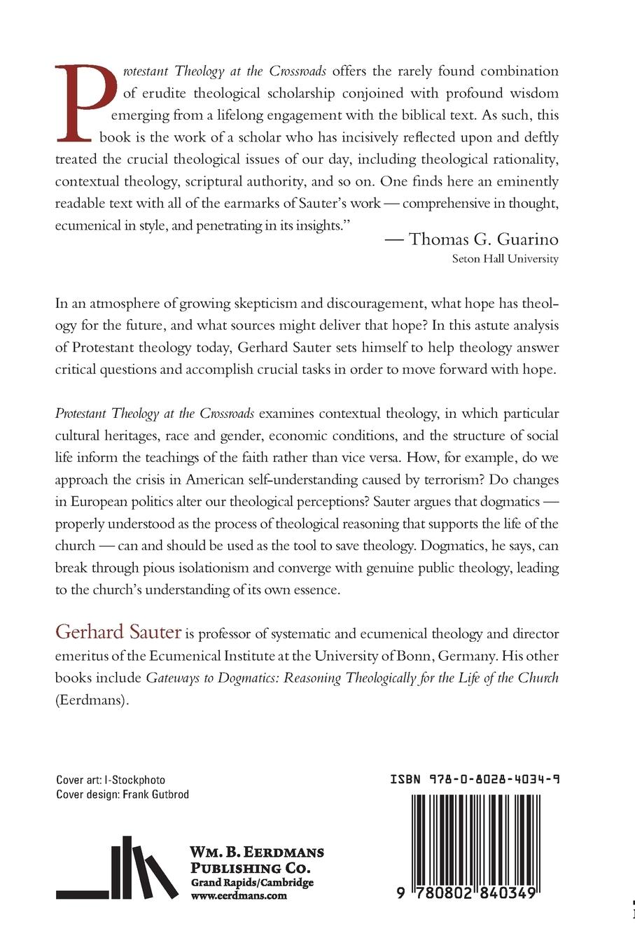 Rückseitencover Protestant Theology at the Crossroads