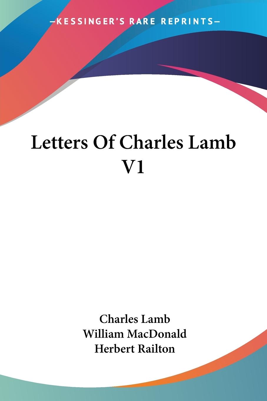 Vorderes Coverbild Letters Of Charles Lamb V1
