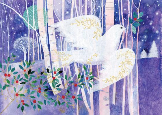 Vorderes Coverbild Watercolor Dove Deluxe Boxed Holiday Cards (20 Cards, 21 Self-Sealing Envelopes)