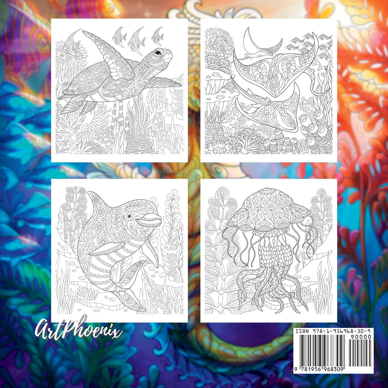 Rückseitencover Underwater Creatures Coloring Book