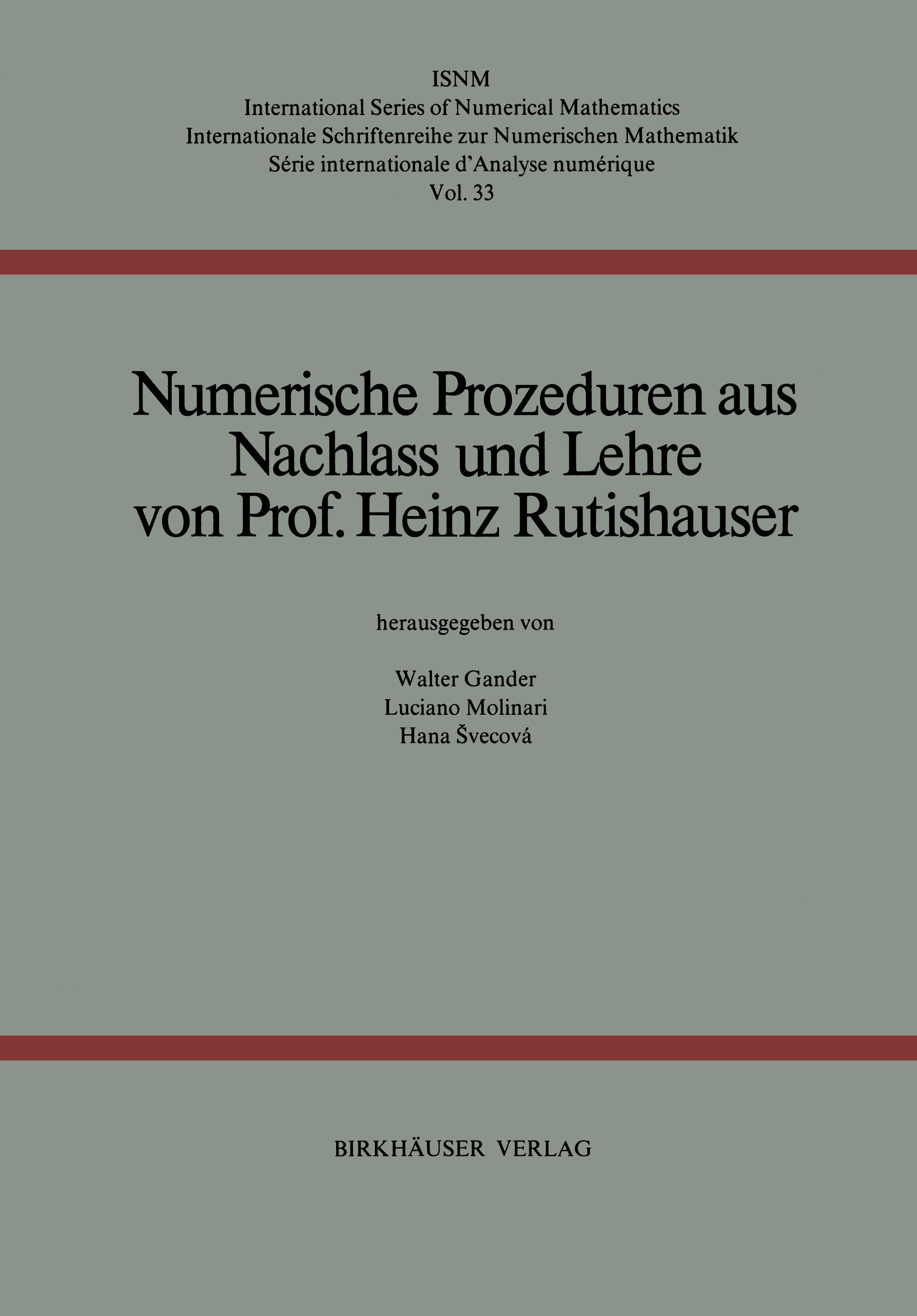 Vorderes Coverbild Numerische Prozeduren