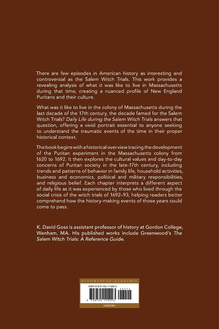 Rückseitencover Daily Life during the Salem Witch Trials