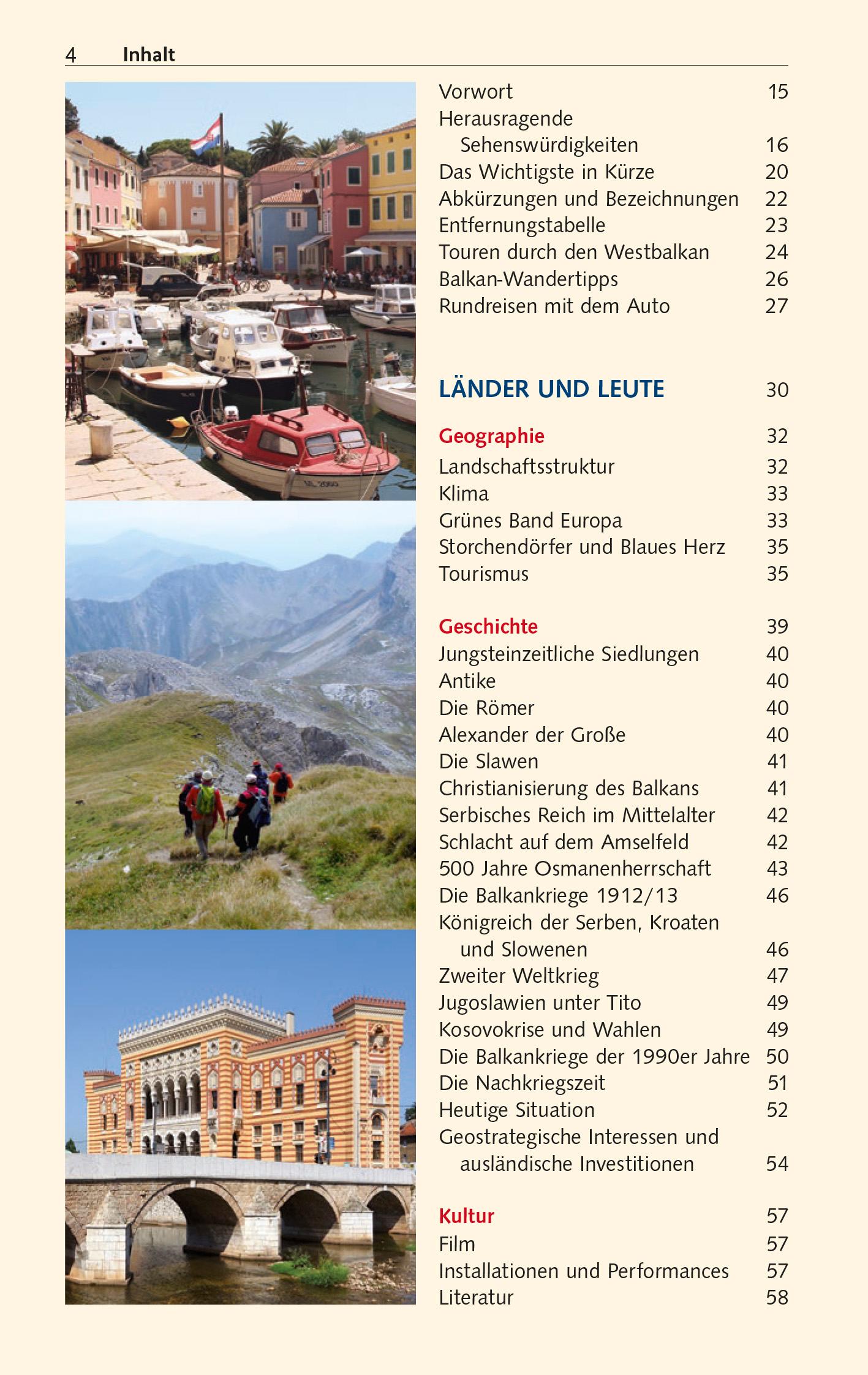 Beispielinhalt (Bild) TRESCHER Reiseführer Balkan