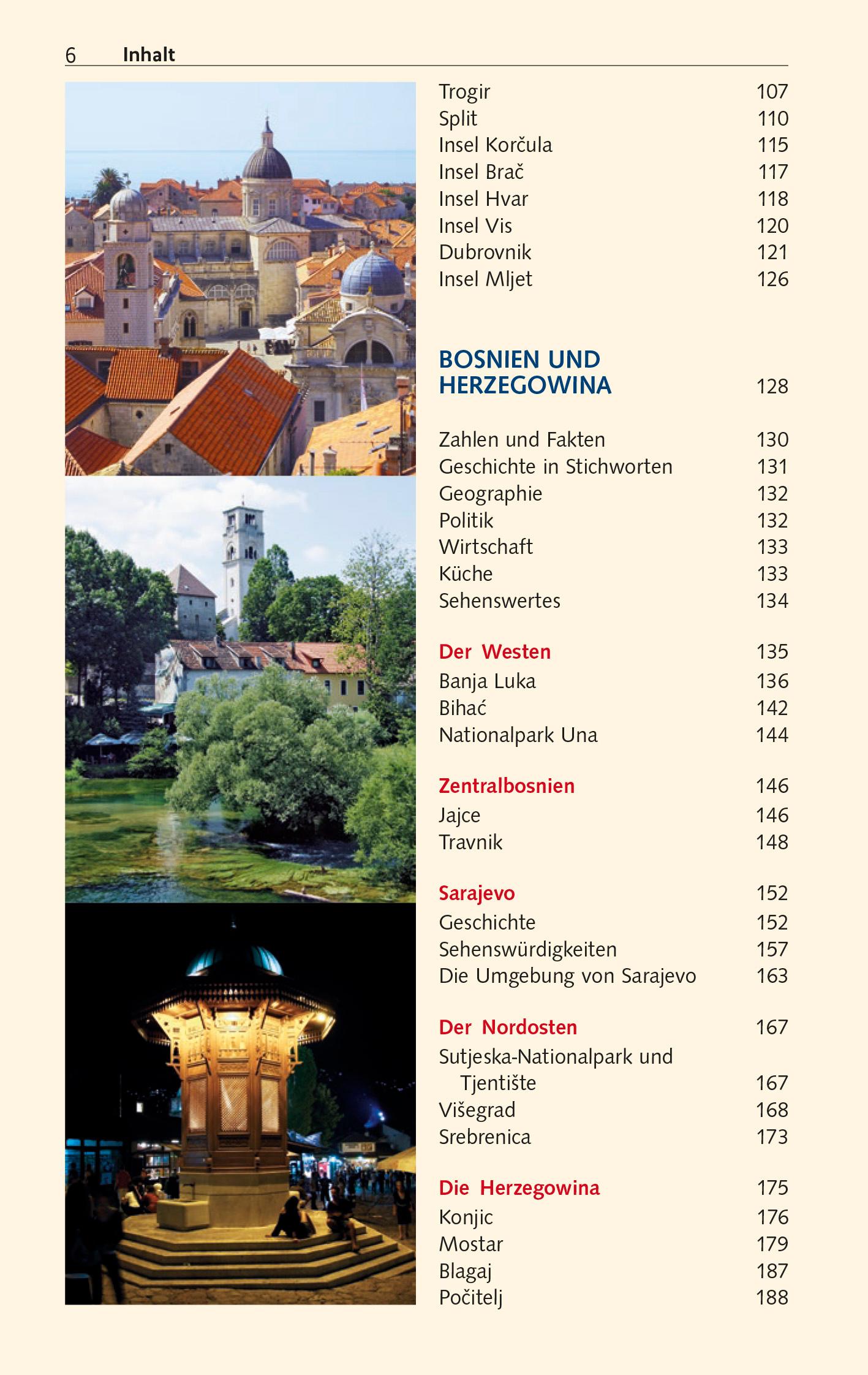 Beispielinhalt (Bild) TRESCHER Reiseführer Balkan