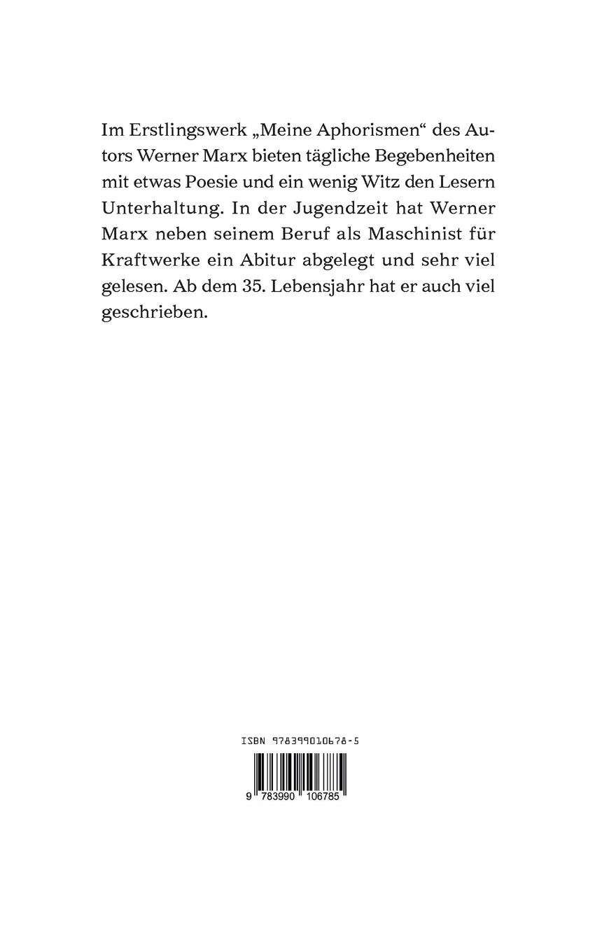 Rückseitencover Meine Aphorismen