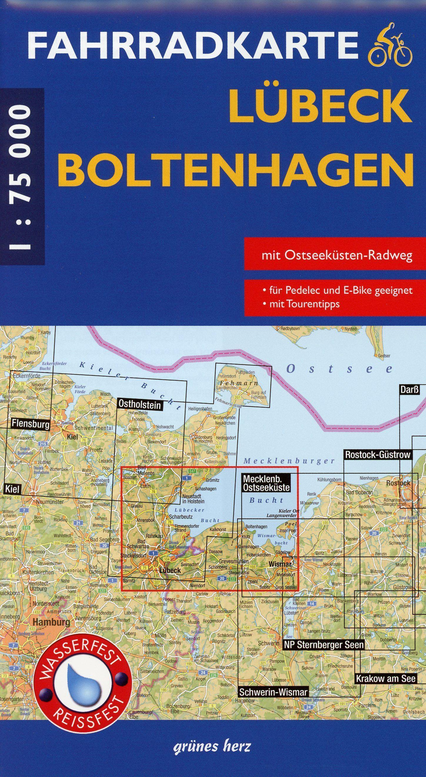 Vorderes Coverbild Fahrradkarte Lübeck, Boltenhagen