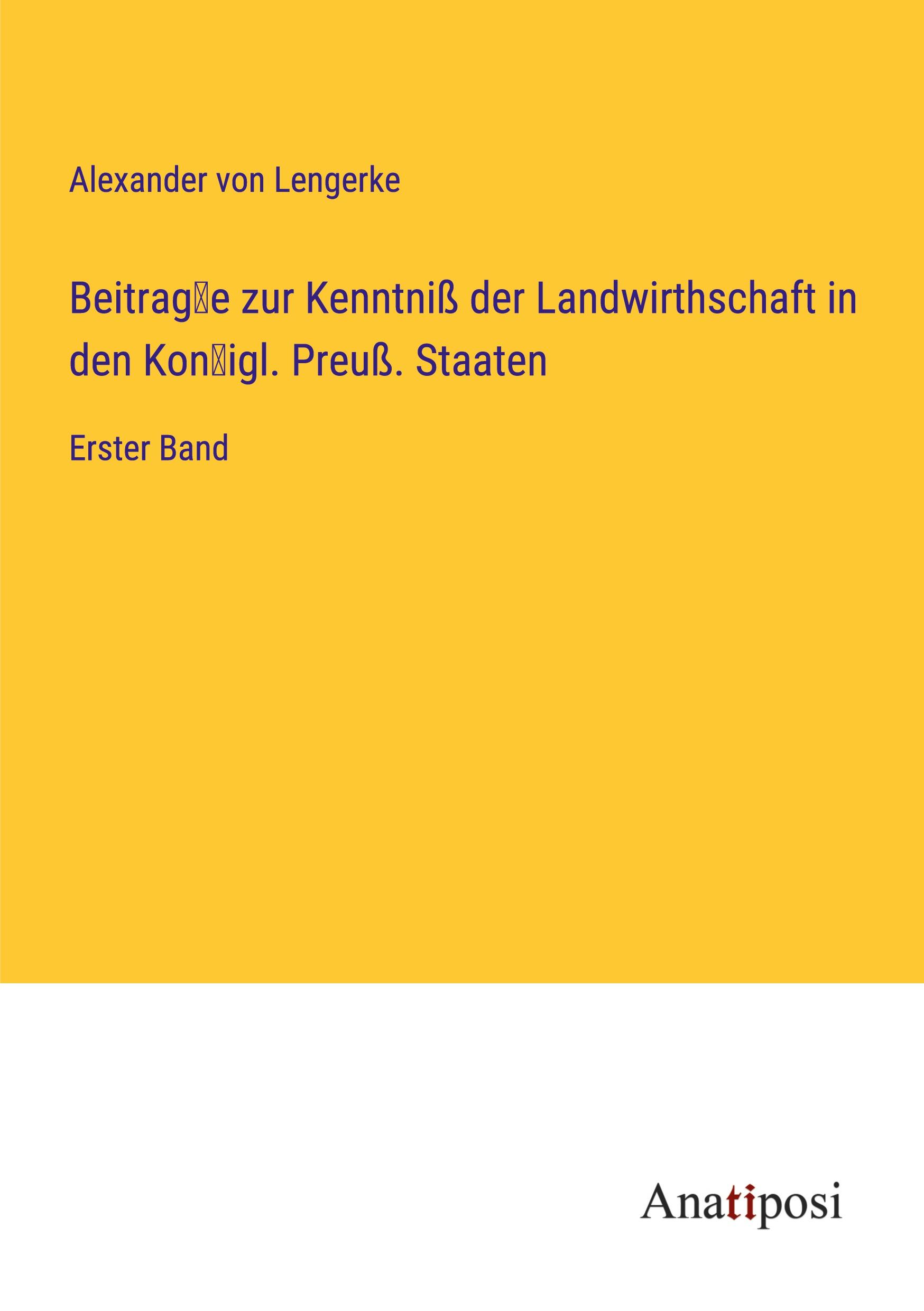 Vorderes Coverbild Beitrag¿e zur Kenntniß der Landwirthschaft in den Kon¿igl. Preuß. Staaten