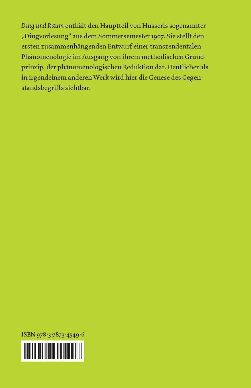Rückseitencover Ding und Raum