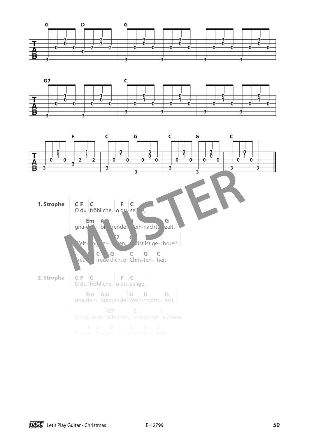 Beispielinhalt (Bild) Let's Play Guitar Christmas