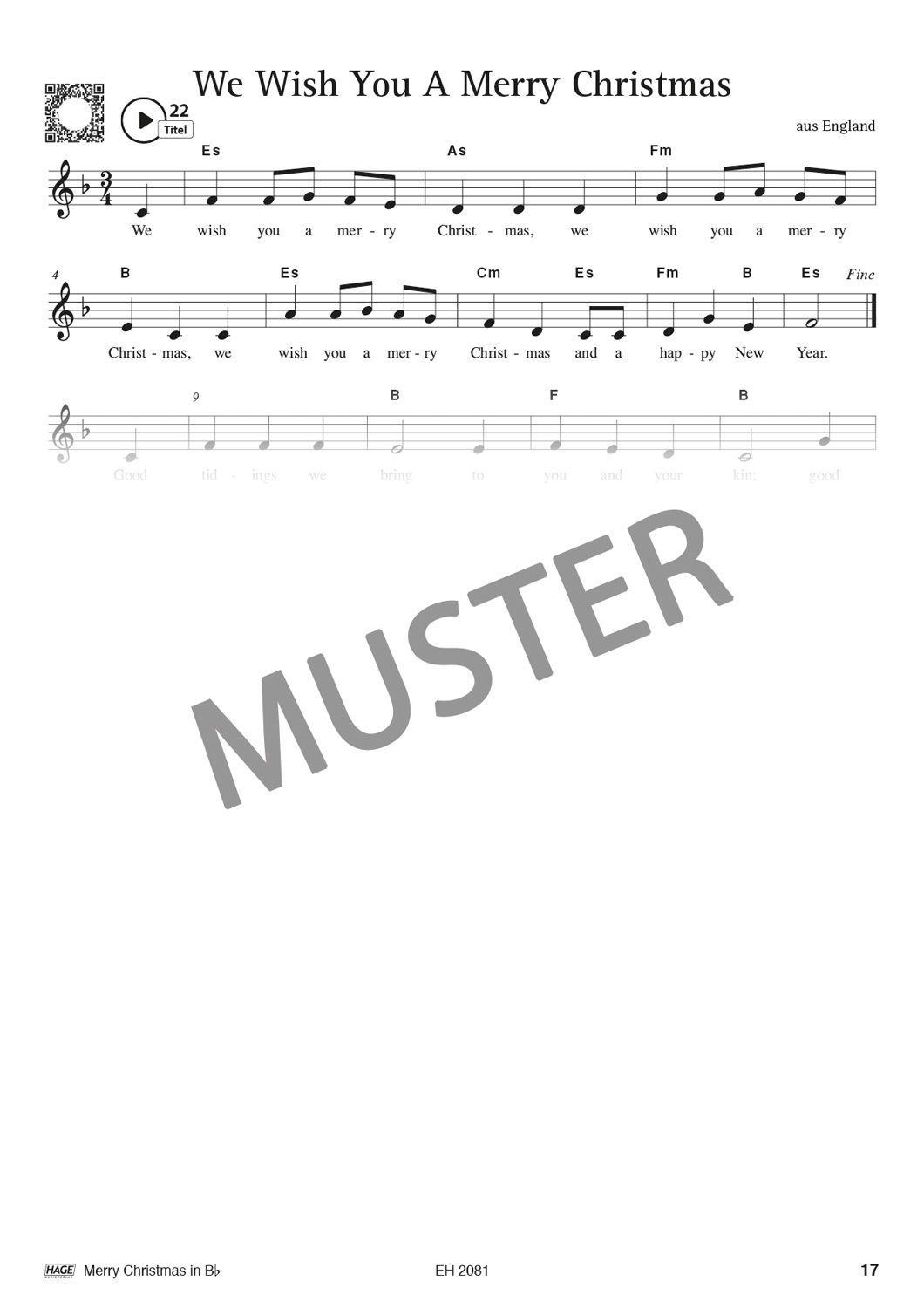 Beispielinhalt (Bild) Merry Christmas für B-Instrumente