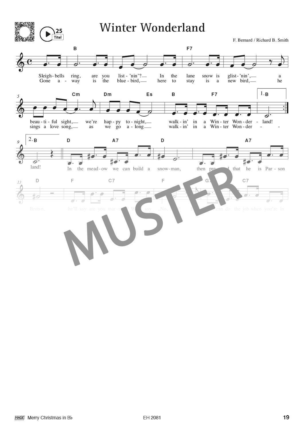 Beispielinhalt (Bild) Merry Christmas für B-Instrumente