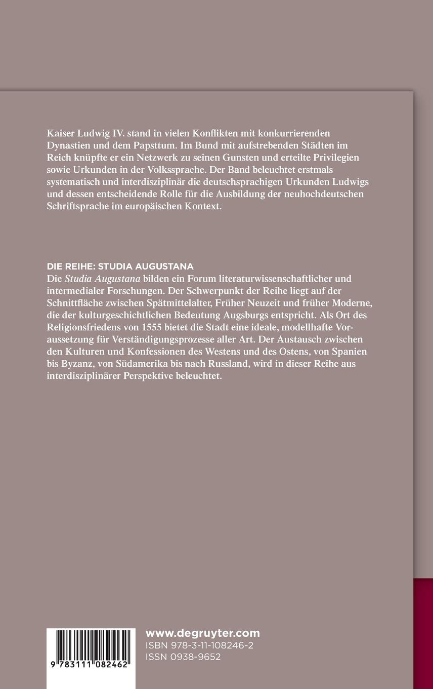 Rückseitencover Die Kanzleisprache Ludwigs des Bayern im europäischen Kontext