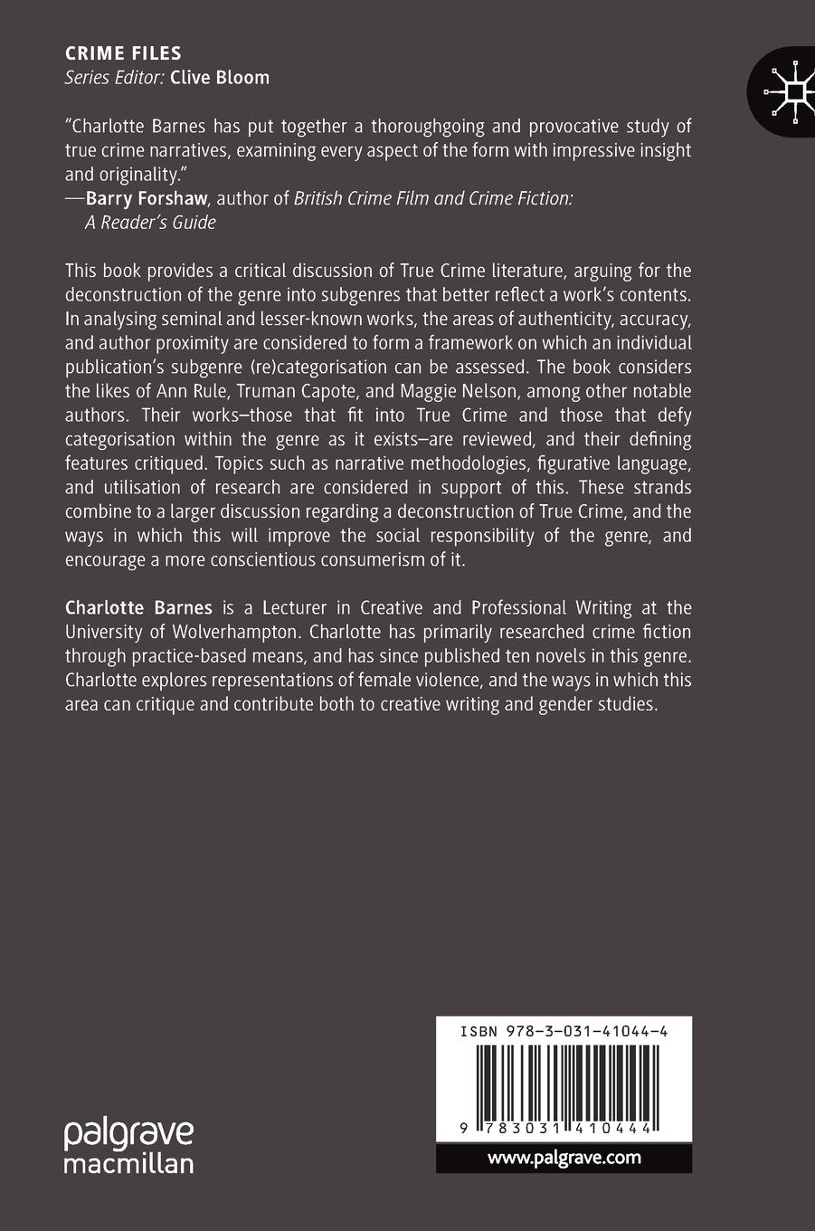 Rückseitencover Deconstructing True Crime Literature
