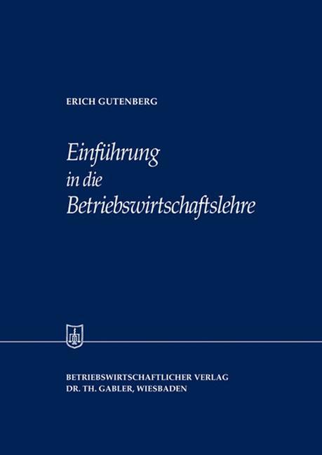 Vorderes Coverbild Einführung in die Betriebswirtschaftslehre
