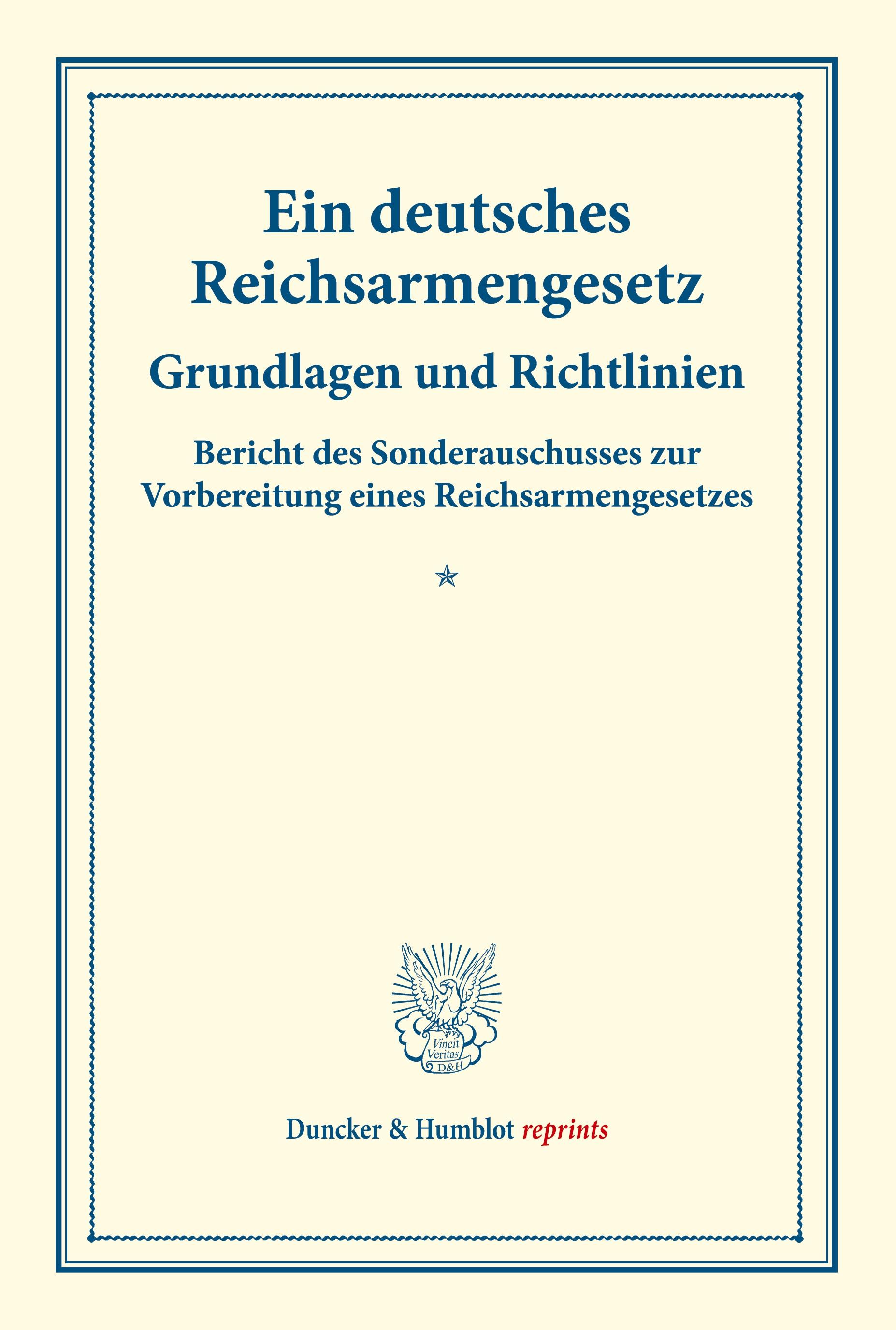 Vorderes Coverbild Ein deutsches Reichsarmengesetz.