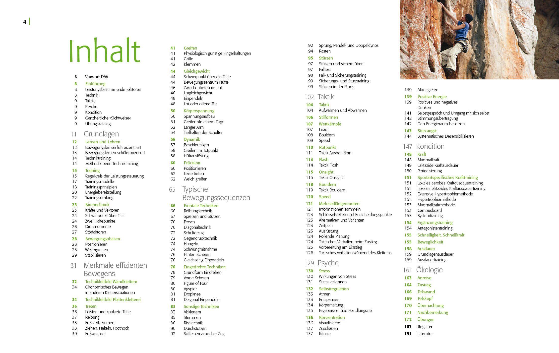 Beispielinhalt (Bild) Alpin-Lehrplan 2: Klettern - Technik, Taktik, Psyche