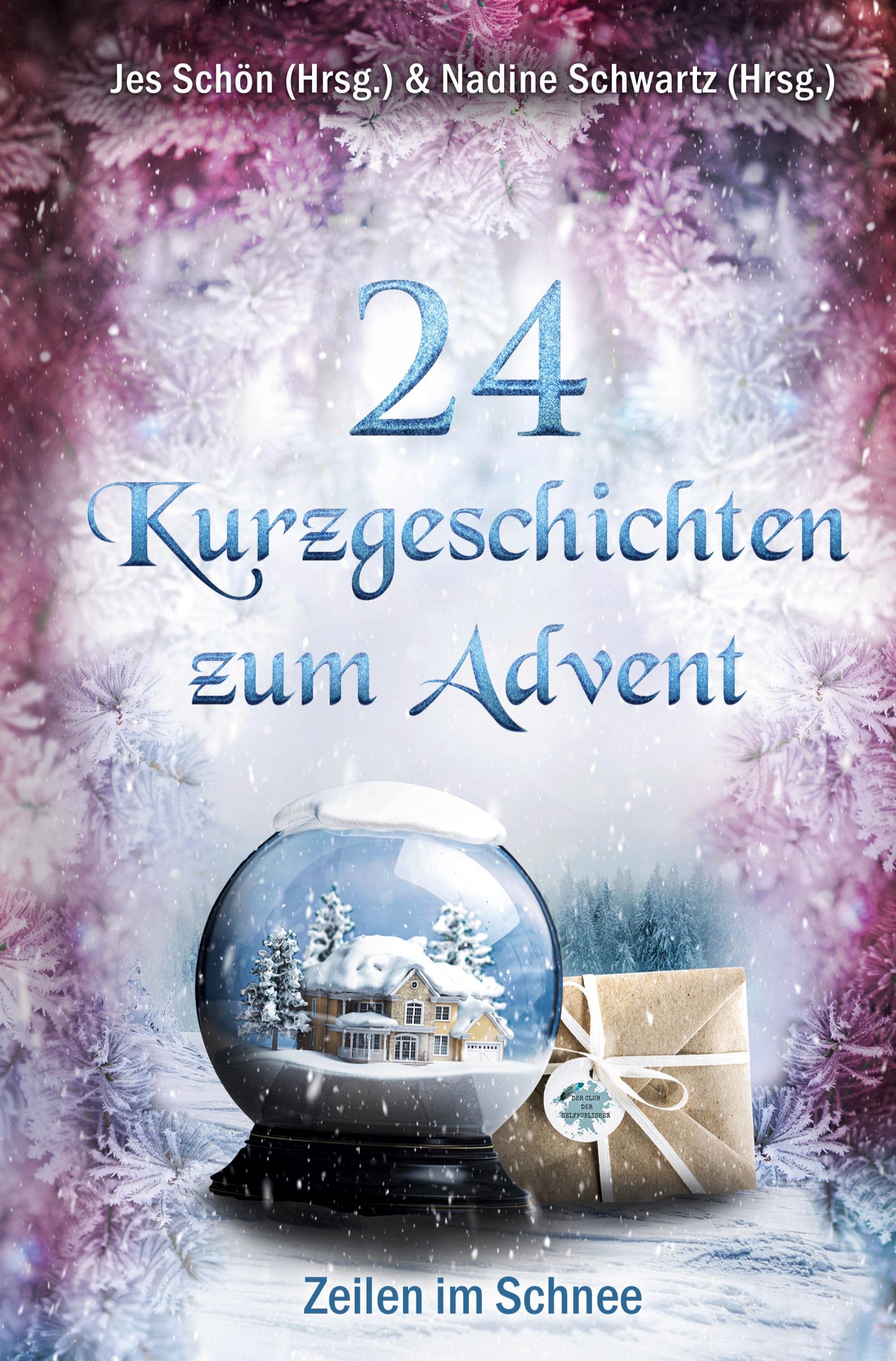 Vorderes Coverbild 24 Kurzgeschichten zum Advent - Zeilen im Schnee