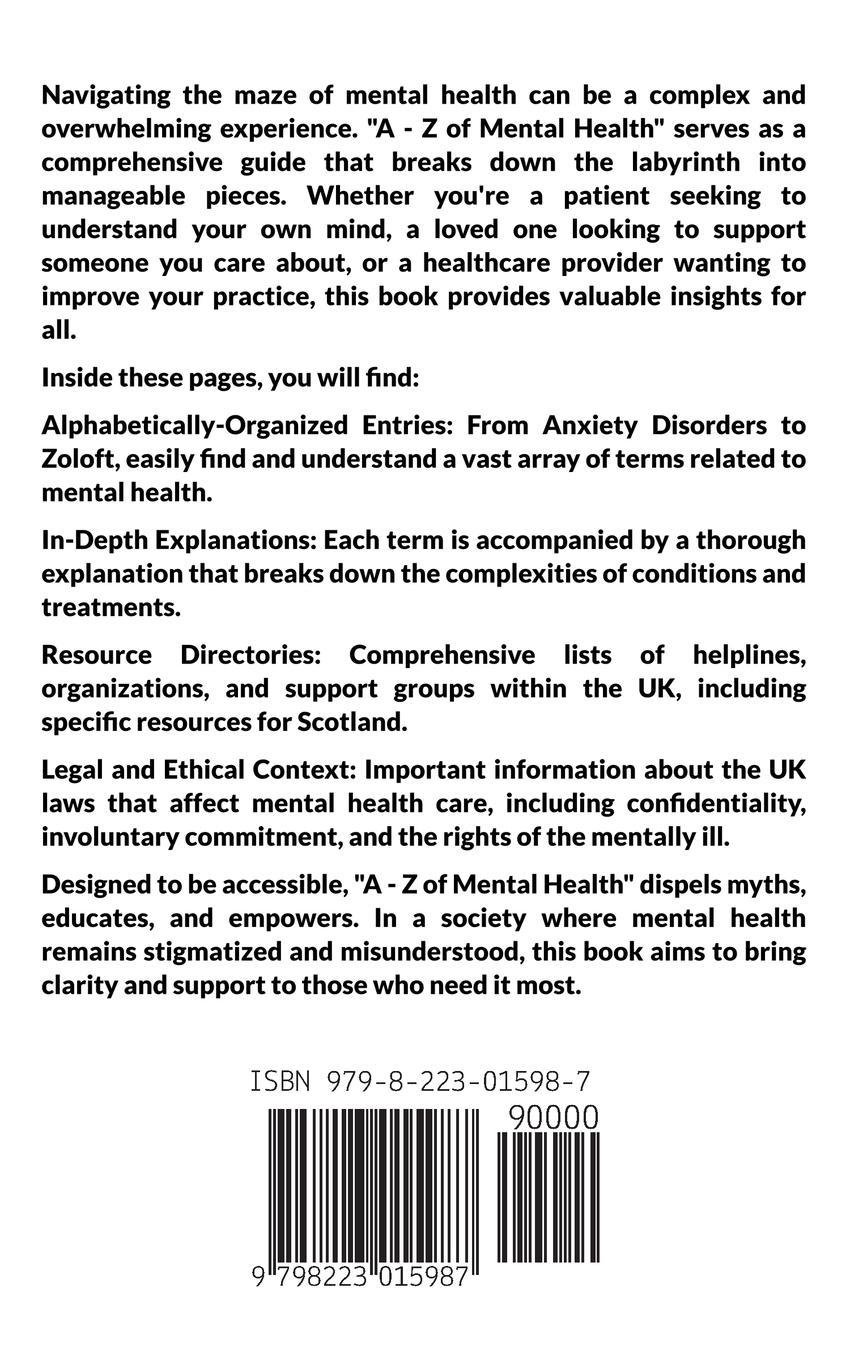 Rückseitencover A - Z of Mental Health