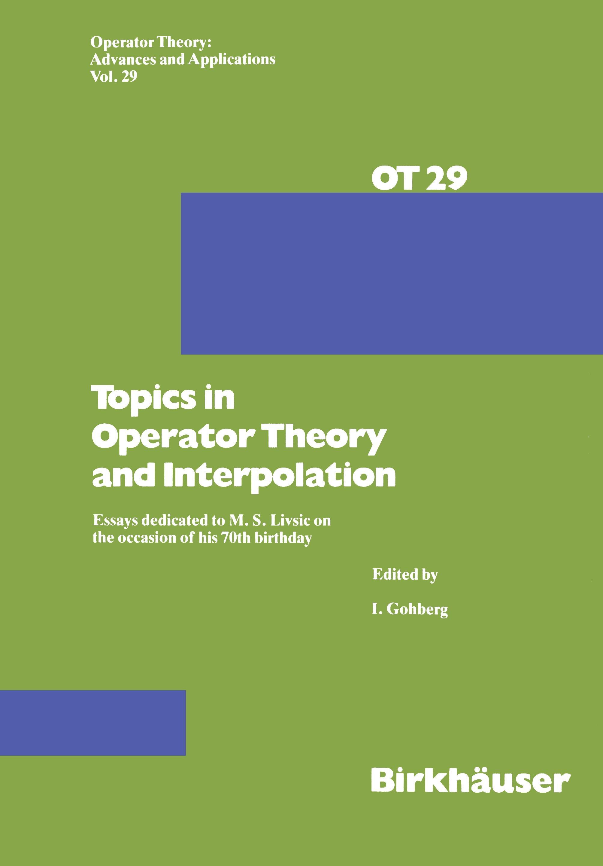 Vorderes Coverbild Topics in Operator Theory and Interpolation