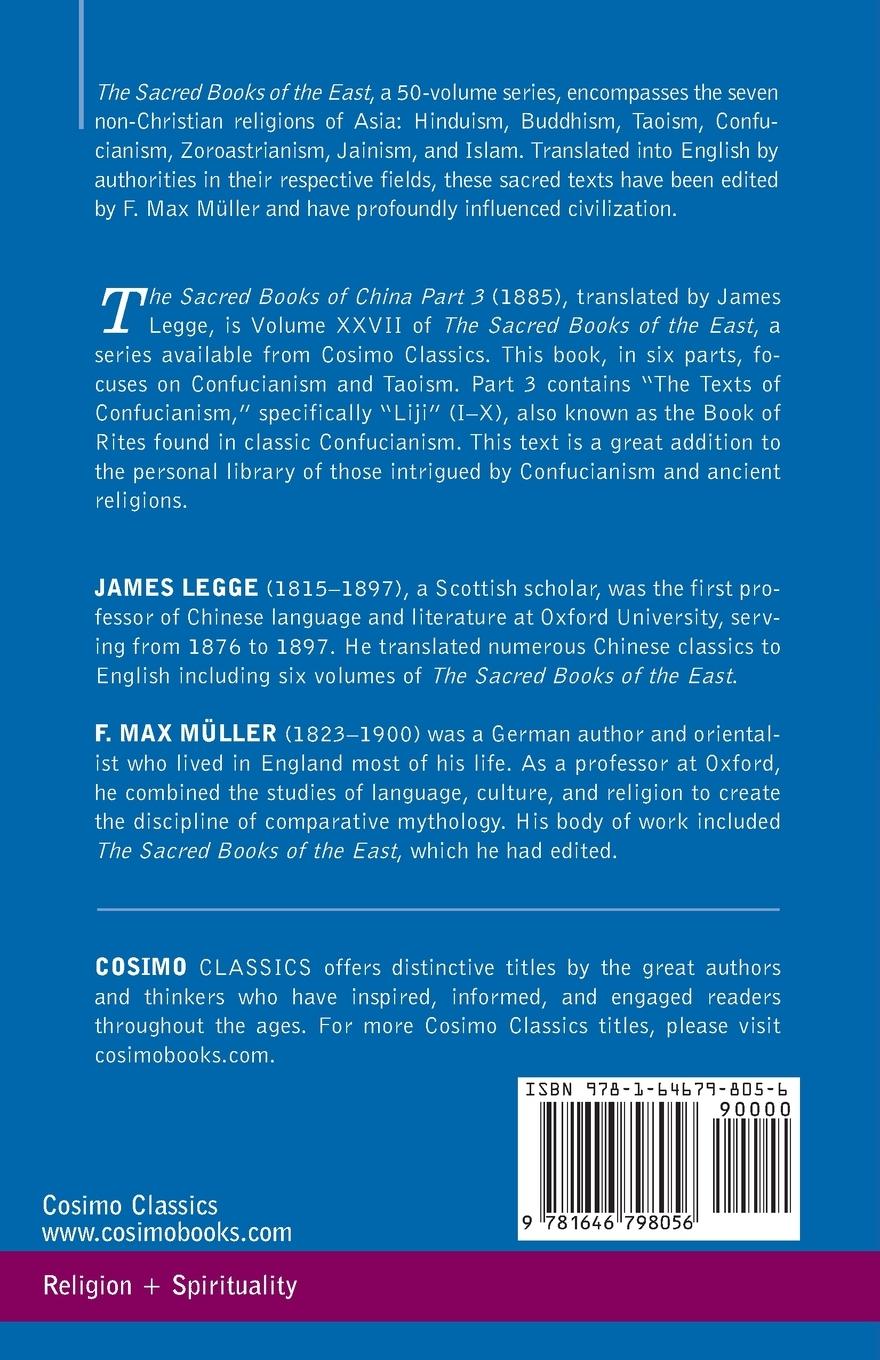 Rückseitencover The Sacred Books of China, Part 3 of 6