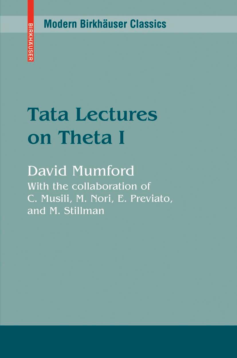 Vorderes Coverbild Tata Lectures on Theta I